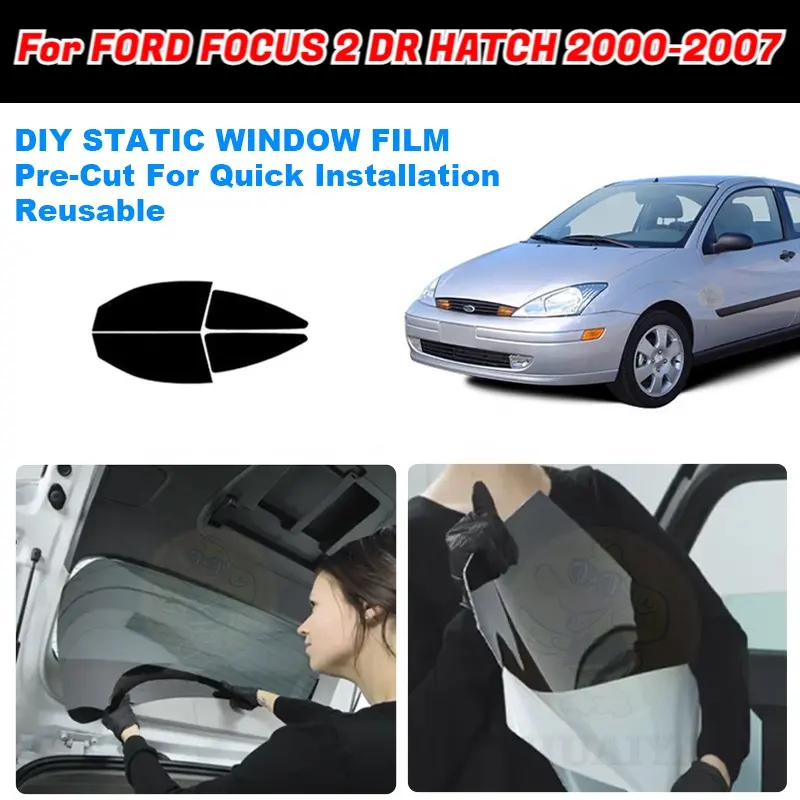 ZHUAIYA, tinte de ventana de coche, película de tinte de ventana precortada extraíble para FORD FOCUS 2 DR HATCH 2000-2007