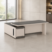 Bureau de direction moderne avec rangement, taille et couleur personnalisables, matériau MDF écologique, usage domestique ou commercial, OEM/ODM disponible