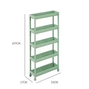 Grand support de chariot utilitaire roulant à 5 niveaux étagères d'organisation de chambre à coucher de cuisine support de stockage dans le chariot à main