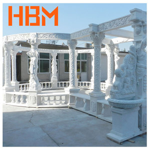 Natural White Marble Customized Villa Luxury Garden Gazebo with <strong>Greek</strong> Women <strong>Column</strong> Statues Hand Craved Outdoor Decoration - Product Image 3