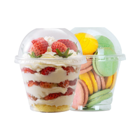 Tasse PET transparente à emporter 9oz 280ml Gobelets en plastique pour dessert crème glacée café avec couvercles dôme avec impression personnalisée