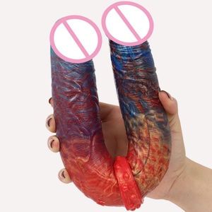 LUUK 14.96" Super Long Streamer Color Double <b>Dildo</b> Coral Shape Soft Silicone Anal Plug Sex Toys for Women Lesbian Products - Product Image 5