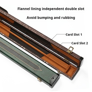 Snooker PU étui à queue en cuir 1 pièce avec 2 fentes pour cartes 3/4 boîte à tige pour étui à queue unique - Product Image 3
