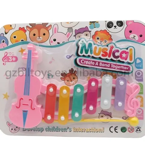 xylophone toy plastic musical instrument violin shape xylophone percussion toy knock piano gift for kids intelligent toy