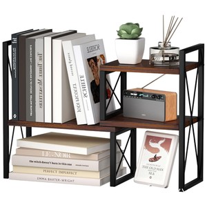 Iron Wood Combination Storage Rack <b>Desktop</b> Multi Purpose Organizer Rectangle Standing Type No Drilling Required - Product Image 5