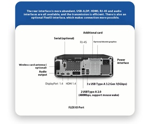 Boîtier PC de bureau <span class=keywords><strong>HP</strong></span> Pro Tower <span class=keywords><strong>400</strong></span> G9 SFF pour ordinateurs de bureau, compatible Core i5 et i3 13100, 8 Go RAM, 512 Go SSD, PCI - Product Image 6