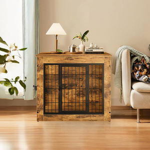 Fellie Modern köpek sandık ev mobilya tarzı lüks köpek evi ahşap köpek kafesleri Metal Kennels - Product Image 3