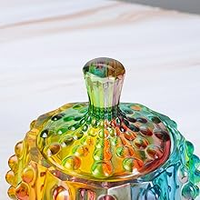 Usine de Shanghai Directe 6 oz Pots à Bonbons en Verre Embossé Coloré Bouteilles avec Couvercle