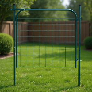 Cancello per Recinzione da Giardino Verde 39.4x39.4 Pollici in Ferro Zincato con Opzione Traliccio per Uso Esterno - Product Image 2