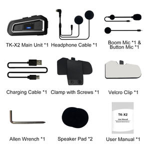 오토바이 헬멧 블루투스 헤드셋 TK-X2 1000M 인터콤 범위 2 라이더 동시에 이야기 - Product Image 6