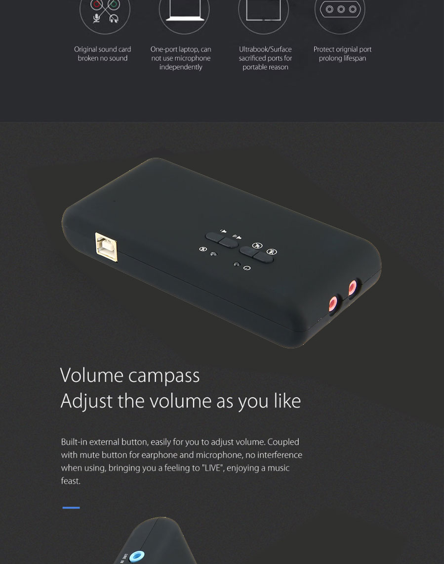 Scheda Audio Esterna USB-C Con Controllo Volume – Cavo 200 Cm, 16 Bit/48 KHz, Per PC, Laptop E Desktop, In ABS