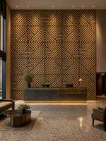 Panneau mural acoustique en bois 3D moderne, imperméable, style européen, pour salon, chambre à coucher