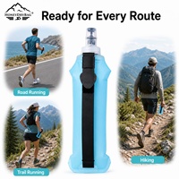Gourde souple pliable sans BPA en TPU flexible à valve à compression rapide, personnalisable OEM, pour course de marathon, à empreinte zéro