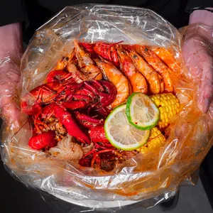 Food Grade High Pressure Plastic Clear Juicy Crawfish Storage Bag Microwave Chicken Turkey Seafood Boil In Bag