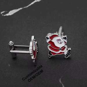 クリスマスクリエイティブアクセサリーサンタクローススーツ金属カフス - Product Image 1