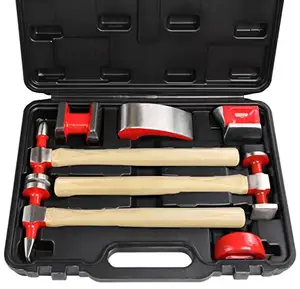 High quality 7 piece car body Repair Tool Hammer Set Body repair tool with carrying case hickory handle