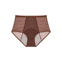 Braguitas Hipster para Mujer, Ligeras, Delgadas, de Cintura Alta, a Prueba de Fugas, Sólidas, Sexys, Transpirables, Antibacterianas, con Logotipo en la Cintura, para la Menstruación, Tallas Grandes