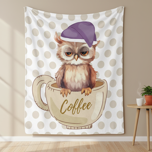 Manta de Franela Yabee con Diseño de Búho, 100% Poliéster, Ligera, Ecológica, Portátil, Suave y Cálida - Product Image 4