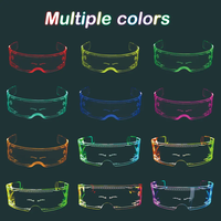 En stock, lunettes lumineuses LED très vendues pour le Ramadan et les fêtes de remise des diplômes, colorées, brillent dans le noir, fonctionnent sur piles