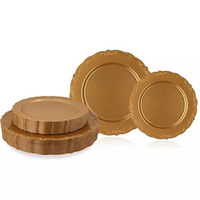 Assiettes jetables en plastique de style vintage de 7,5/10,25 pouces pour mariages, anniversaires, usage quotidien, fournitures de table