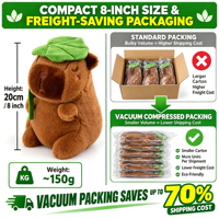 Peluche Capybara douce de 20 cm avec chapeau feuille de lotus, prix de machine d'arcade pour centre commercial, stock direct usine, à acheter