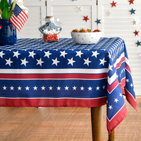 Nappe de table moderne personnalisable Horaldaily 4 juillet 60x84 pouces, écologique, tissée, à motifs floraux, imperméable, patriotique américaine, pour fête