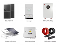 Petit kit solaire hybride pour autoconsommation, alimentation électrique pour villa, maison, 3kW 4kW 5kW 6kW 8kW 10kW, système hybride HS-3~10KW
