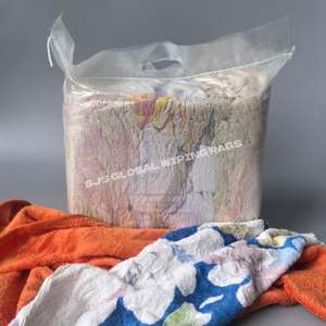 Trapos de limpieza de algodón 100% de colores, trapos de algodón reciclados de colores, trozos de toalla cortados para uso industrial. - Product Image 1