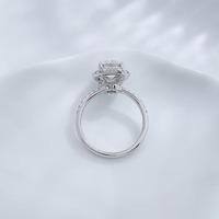 Anello Classico a Quattro Punte con Pavé Completo di Diamanti Coltivati in Laboratorio, Anello Solitario in Platino PT950 per Fidanzamento e Matrimonio, Gioielleria Fine per Donne