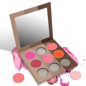 Colorete con logotipo 9 colores rosa rojo naranja crema vegana paleta de rubor alto pigmento DIY rubor y paleta de bronceador - Product Image 6