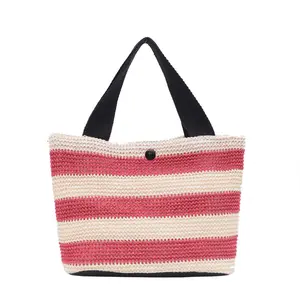 Damen Umhängetaschen Fashion Element Straw Beach Umhängetasche Summer Straw Breach Bag für den Urlaub