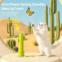 Jouet électrique pour chat en forme de cactus, baguette vibrante automatique, jouet papillon activé par la vibration avec lumière rouge douce, veille intelligente, fournitures pour animaux de compagnie