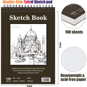 XinyiArt Supply 9 "X 12" Top Espiral Bound Sketch Book Pad Acid Free Art Sketchbook Dibujo artístico Papel de pintura para principiantes - Product Image 4