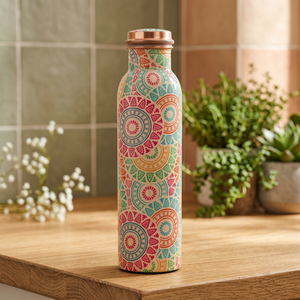 Bohemian Pattern <b>Metal</b> <b>Water</b> <b>Bottle</b> With Lid Portable Travel Drinkware - Product Image 5