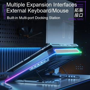 Support de <span class=keywords><strong>refroidissement</strong></span> pour ordinateur <span class=keywords><strong>portable</strong></span> A8 avec lumières RVB, turbo boost, anti-poussière, pression d'air, hub USB, <span class=keywords><strong>station</strong></span> d'accueil pour ordinateur <span class=keywords><strong>portable</strong></span> de jeu - Product Image 3