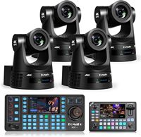 Cámara PTZ FoMaKo 4K 60fps NDI con Zoom Óptico 20x KC608N, Controlador para Educación y Transmisión Profesional (K600Nx4+KC608N+KC602)
