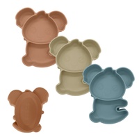 Assiettes à dîner en silicone de qualité alimentaire, conception Koala, dessin animé