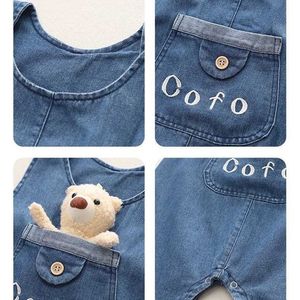 Conjunto <span class=keywords><strong>de</strong></span> Pantalones y Mono <span class=keywords><strong>de</strong></span> Mezclilla con Tirantes <span class=keywords><strong>para</strong></span> Bebé Unisex, Primavera-Otoño, con Tratamiento Suave y Diseño <span class=keywords><strong>de</strong></span> Dibujos Animados Súper Lindos - Product Image 5