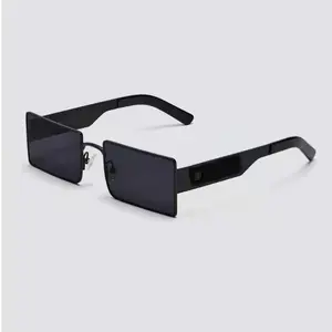 Горячие модные дизайнерские Квадратные Стальные кожаные солнцезащитные очки с защитой от ультрафиолетовых лучей Простые Модные солнцезащитные очки в стиле ретро