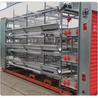 Cage à poulets empilée de type H, équipement d'élevage avicole entièrement automatique avec système d'alimentation, de collecte des œufs et d'évacuation du fumier