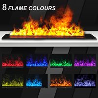 Kalsubo Cheminée à vapeur d'eau encastrable 70,9 pouces, flamme 3D multicolore, double système d'eau, verrouillage enfant, minuterie, son de feu réglable, silencieux