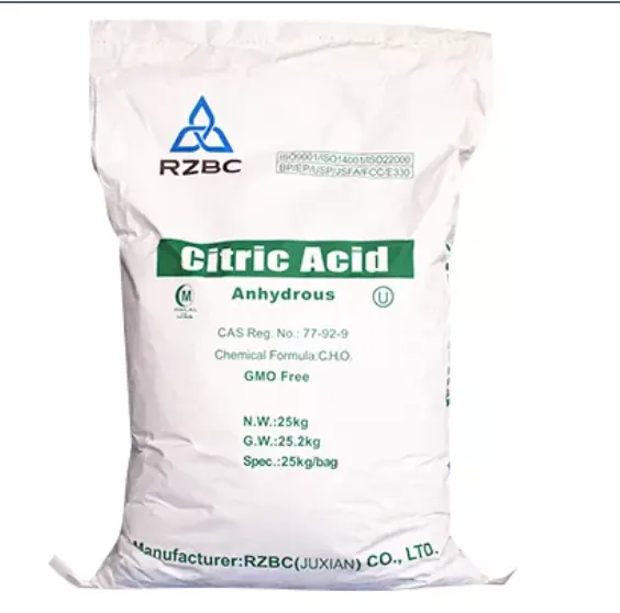 rzbc citric acid monohydrate cas5949-29-1 8-40 mesh citric acid monohydrate