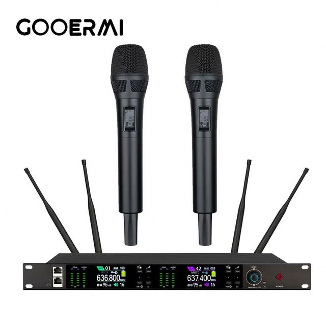 BY-7722 Professional UHF Wireless Microphone System True Diversity Handheld Bodypack Mic for Stage Karaoke Church