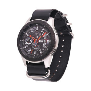 Classique noir marron 18mm 20mm 22mm <span class=keywords><strong>24mm</strong></span> acier inoxydable anneau boucle luxe rétro confortable bracelet de montre bracelet en cuir pratique - Product Image 3