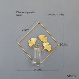 Nuevo Producto Yuyang, Florero de Vidrio Transparente para Colgar en la Pared, Florero Hidropónico de Metal, Decoración de Pared para el Hogar, Adorno, Regalos - Product Image 6