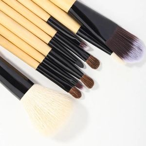 YRX Juego de 9 Brochas de Maquillaje de Viaje con Mango de Bambú, Brochas de Maquillaje Naturales de Pelo Animal - Product Image 6