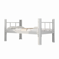 Lit simple contemporain en acier blanc, hauteur 75 cm, durable, pour dortoir scolaire et chambre à coucher, idéal pour hôtels et appartements, vente en gros