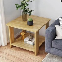 Table de Chevet Moderne Double Couche en Bois Massif Style Marocain pour Chambre et Salon – Vente en Gros Usine