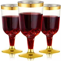 150ML jetable Transparent rouge Win Champagne gobelet tasse Rose or crème glacée classique Design créatif tasse de Style personnalisé