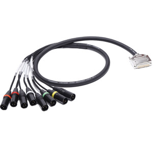 Cavi DB25 a <span class=keywords><strong>8</strong></span> XLR Maschio Protools HD, <span class=keywords><strong>8</strong></span> Uscite <span class=keywords><strong>1</strong></span>/<span class=keywords><strong>0</strong></span>, Cavi Audio Intrecciati con Connettore Fantail - Product Image 1